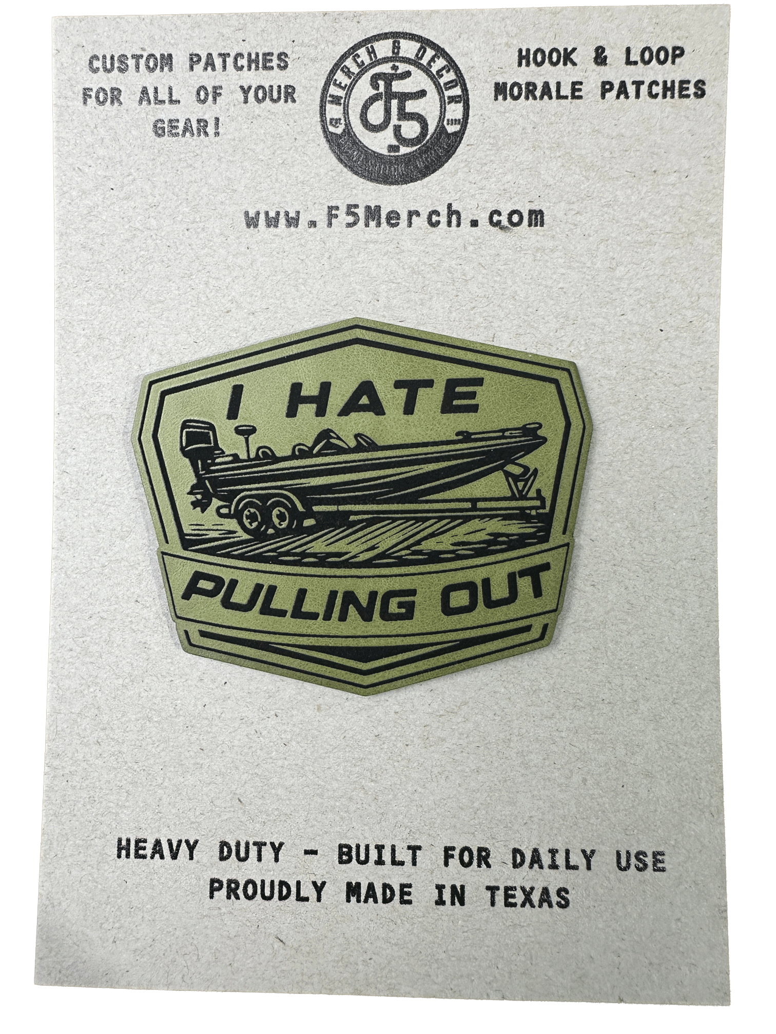 I Hate Pulling Out Laser Engraved Patch