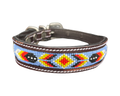 Epic Padded Leather Dog Collar with Beaded Design I