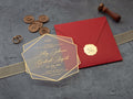 Red and Gold Acrylic Wedding Invitation - Opulent Elegance
