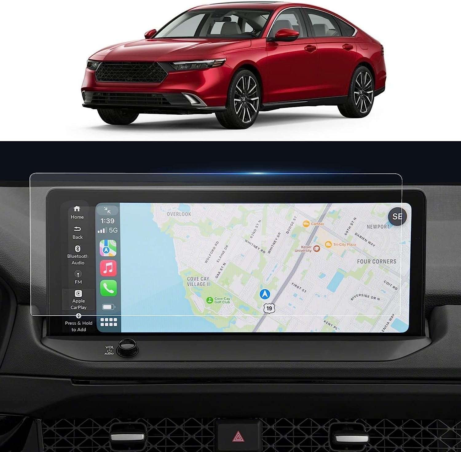 Tempered Glass 9H Screen Protector For Honda Accord 10th Gen, 11th Gen, & Civic 11th Gen