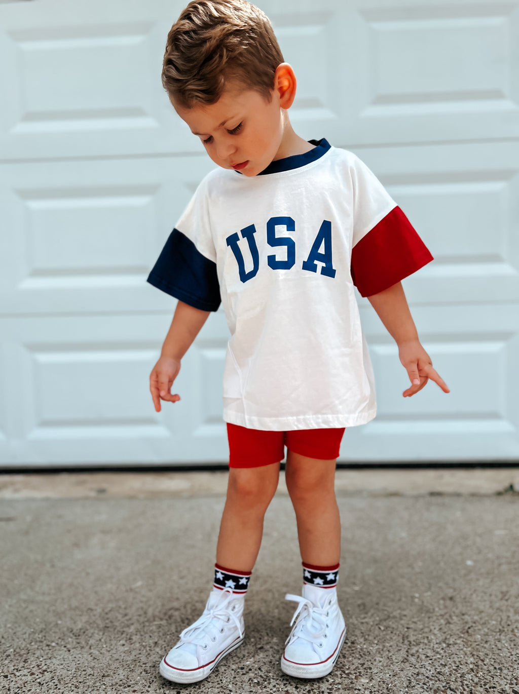USA Colorblock Tee - Oversized or Regular Fit