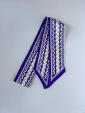 Purple and White Ribbon Twilly