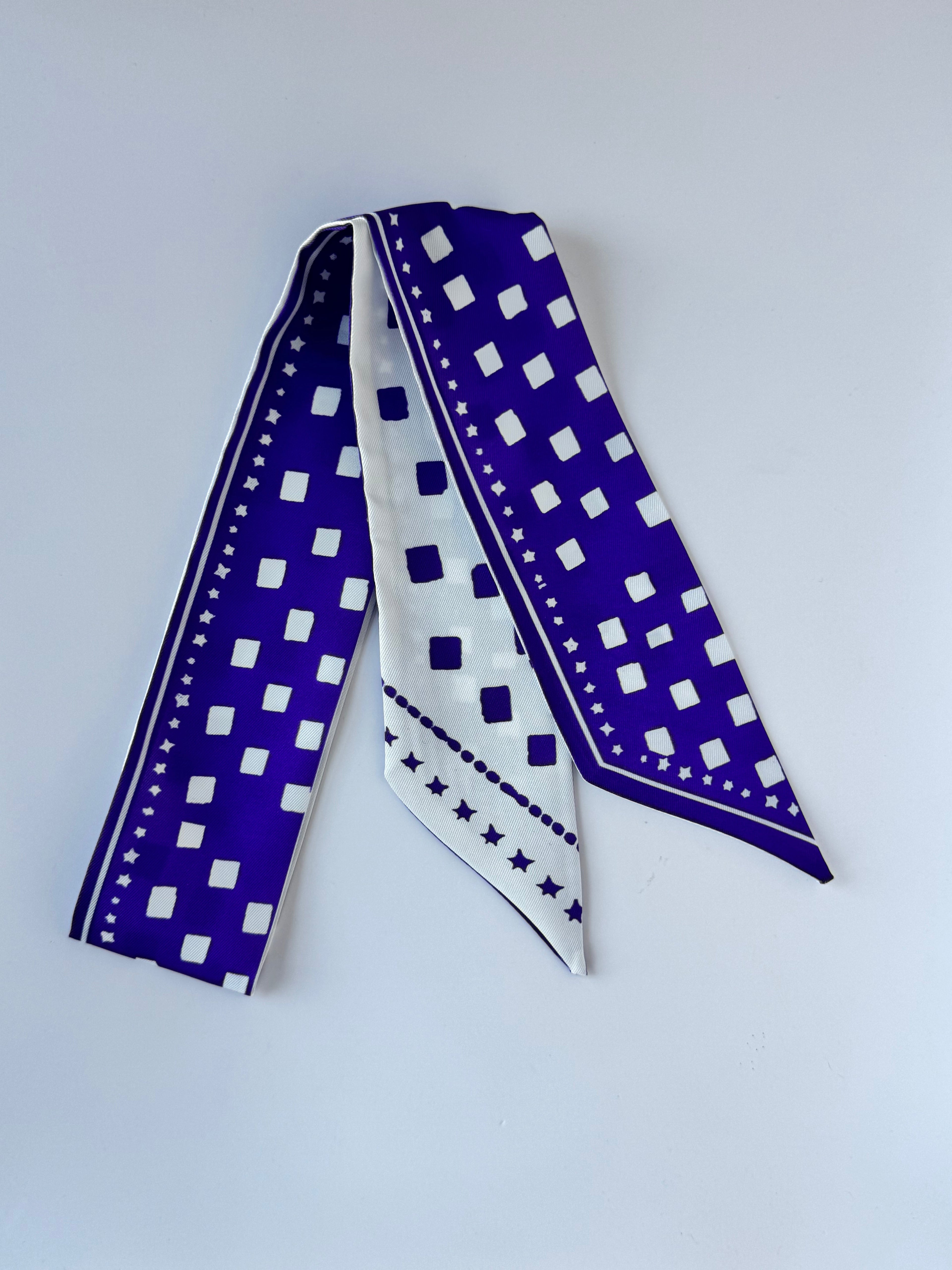 Purple and White Blocks Twilly