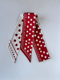 Maroon and White  Blocks Twilly