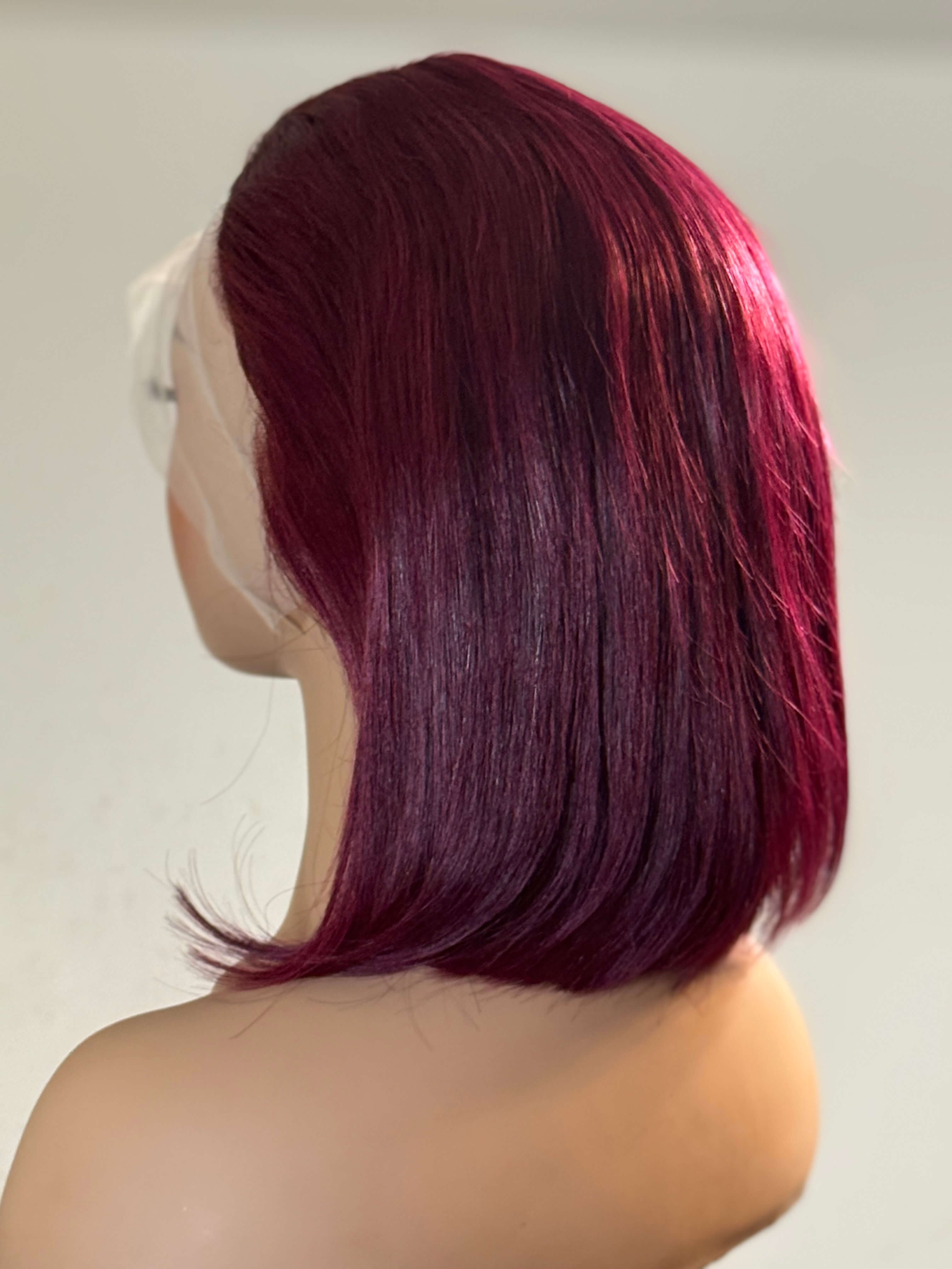 Ruby Cut – Straight Bob Lace Front Wig (Burgundy Red)