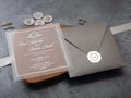 Elegant Gray Acrylic Wedding Invitations with Silver Foil Adornments