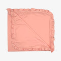 100% PIMA Cotton Ruffle Blanket: Apricot with White Picot Trim