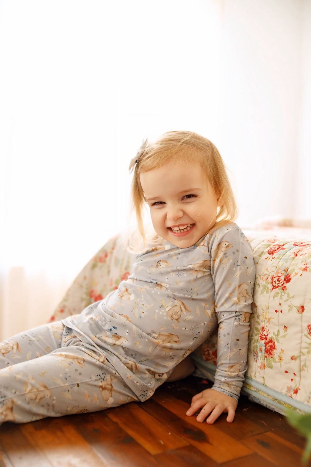 Bunny Blossoms 2pc Bamboo Pajamas