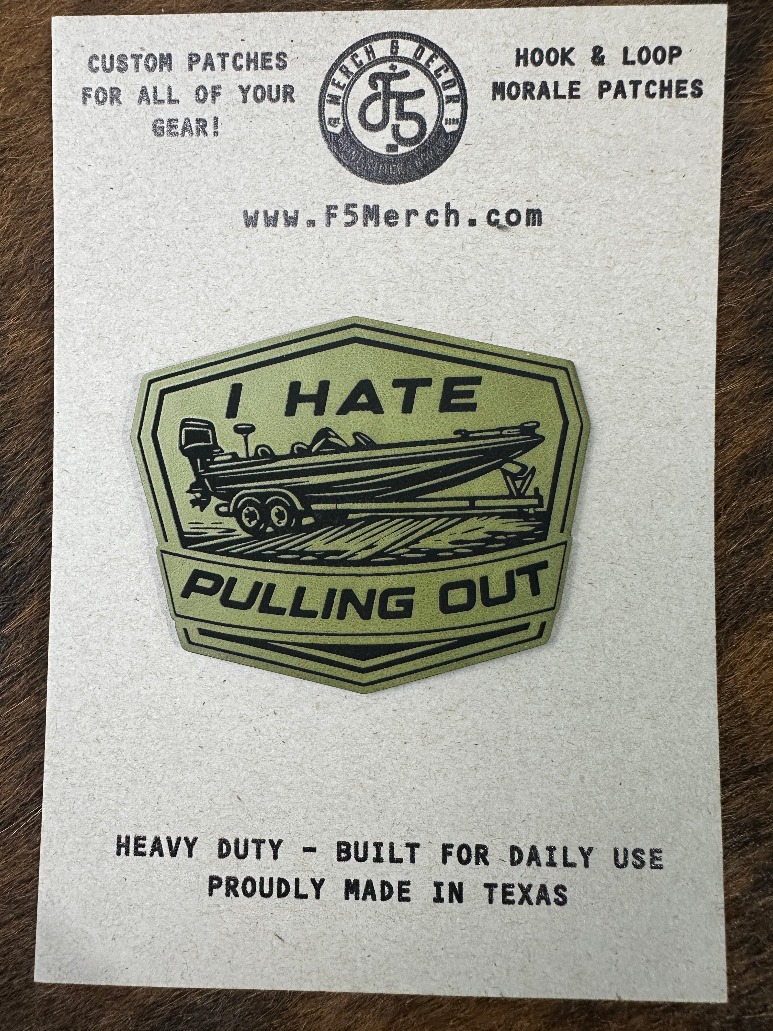 I Hate Pulling Out Laser Engraved Patch