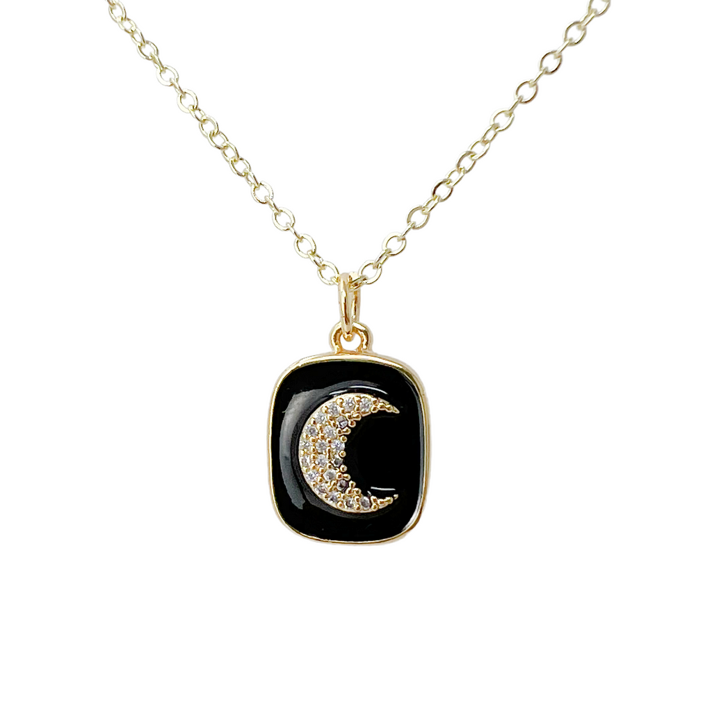 Vintage Crescent Moon Coin Necklace Gold Celestial Minimalist Jewelry