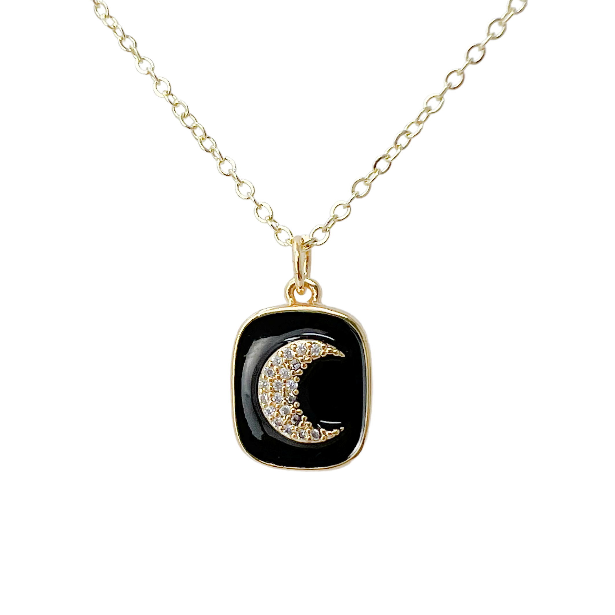 Vintage Crescent Moon Coin Necklace Gold Celestial Minimalist Jewelry