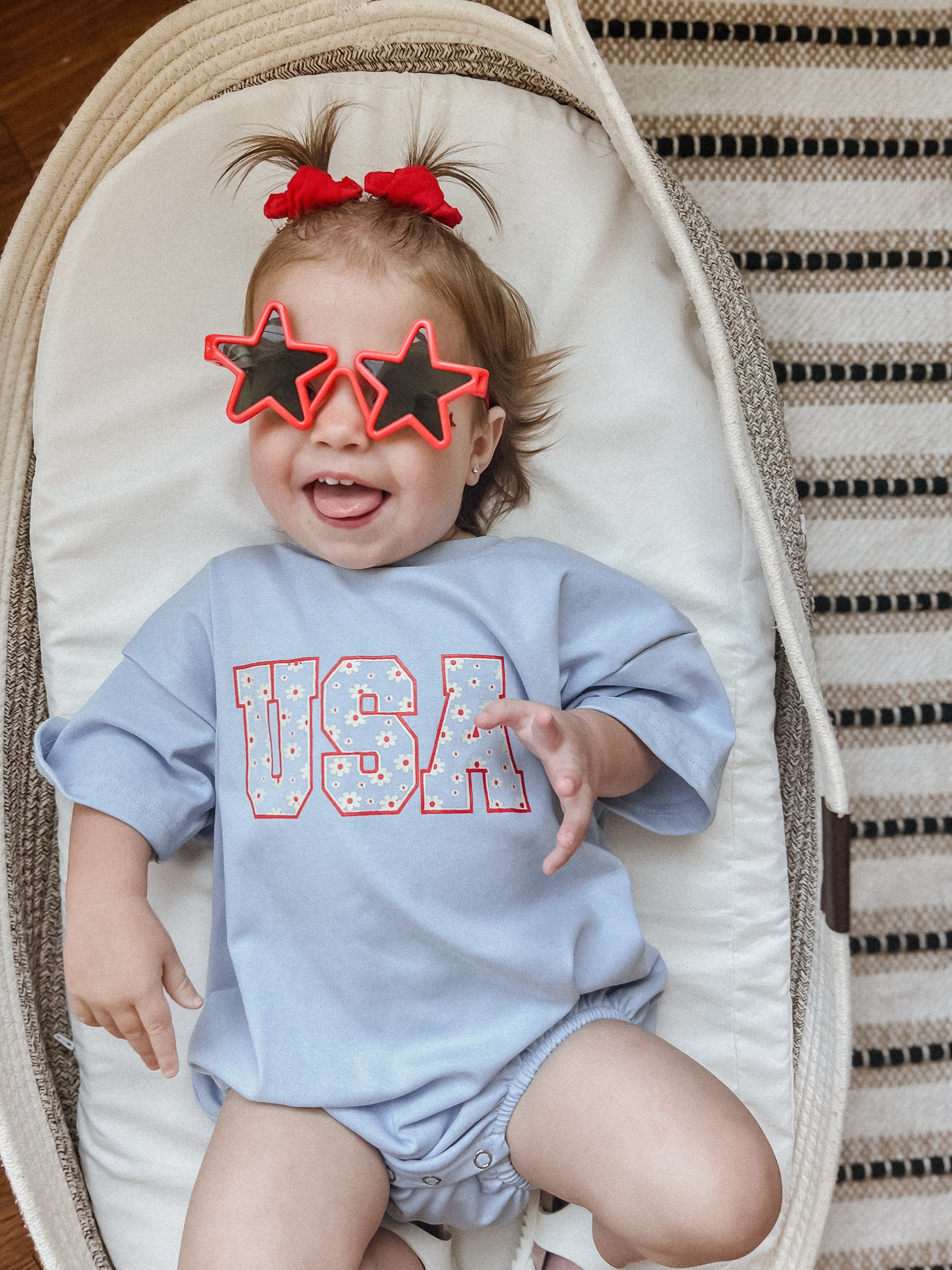 USA Daisy Oversized T-Shirt Romper