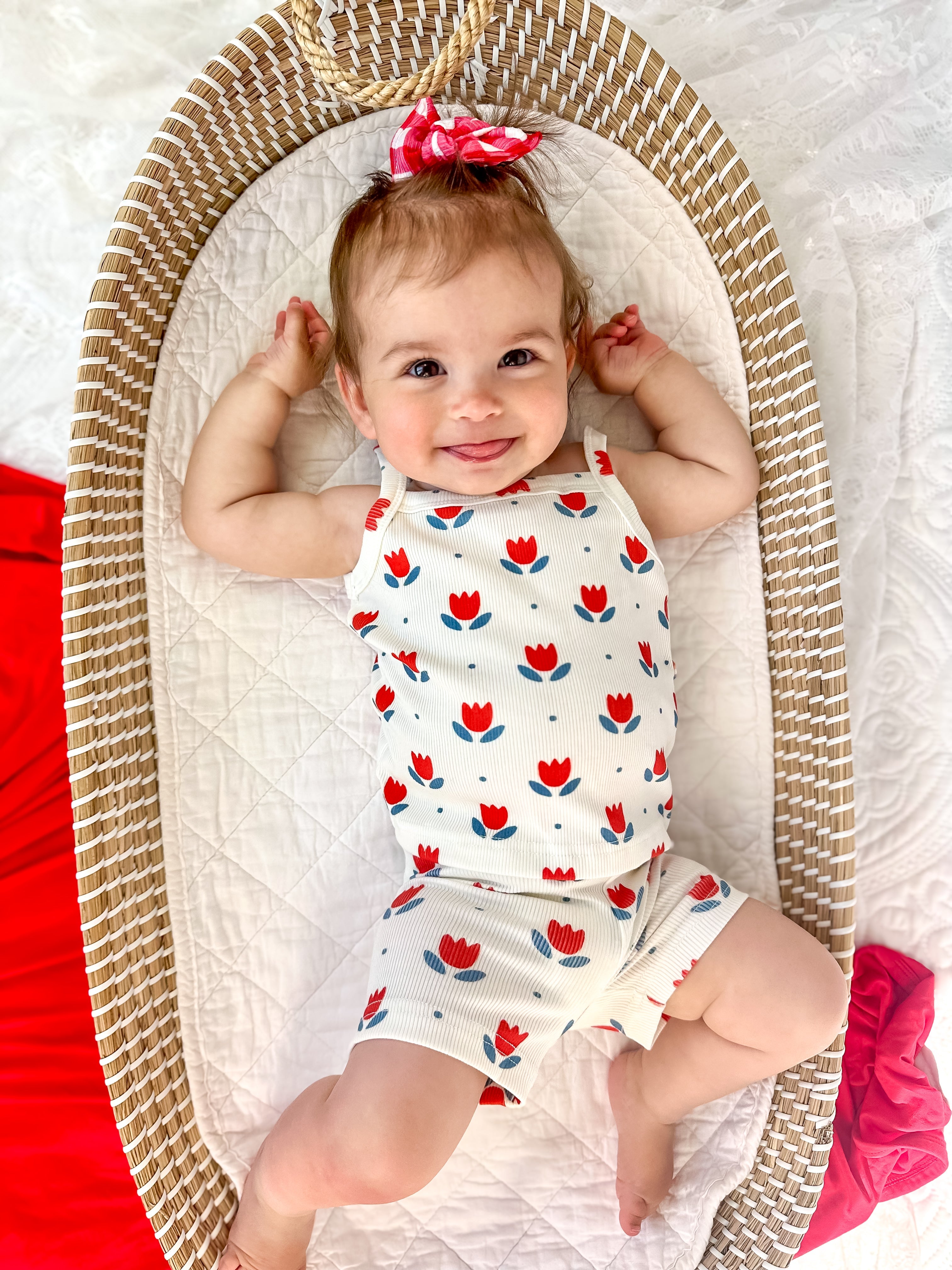 Red White & Blue Tulip Ribbed Bamboo 2pc Tank Set *Sizes 4T-6 left