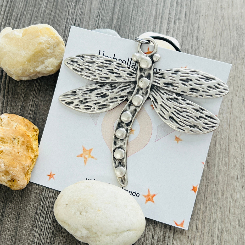 Bohemian Dragonfly Necklace Boho Nature Jewelry Large Dragonfly Pendant
