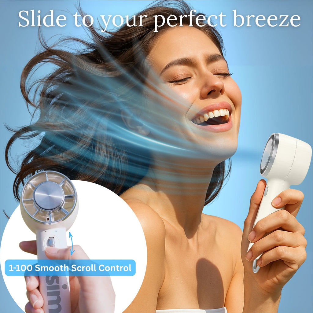 JetMini Turbo Handheld Fan | Icy Pad Cold Compress & Stepless Speed Control