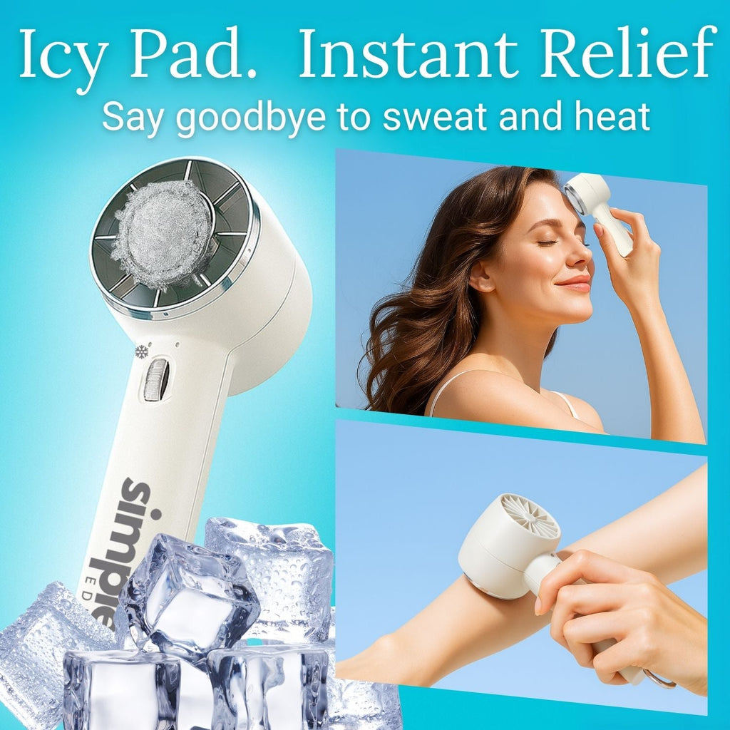 JetMini Turbo Handheld Fan | Icy Pad Cold Compress & Stepless Speed Control