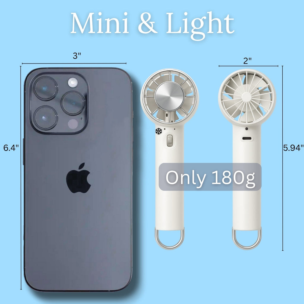 JetMini Turbo Handheld Fan | Icy Pad Cold Compress & Stepless Speed Control