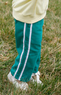 Cotton French Terry Striped Wide Leg Pants