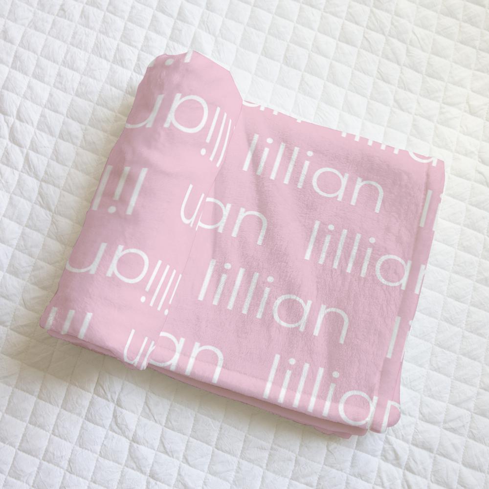 Lillian Pink Personalized Minky Blanket