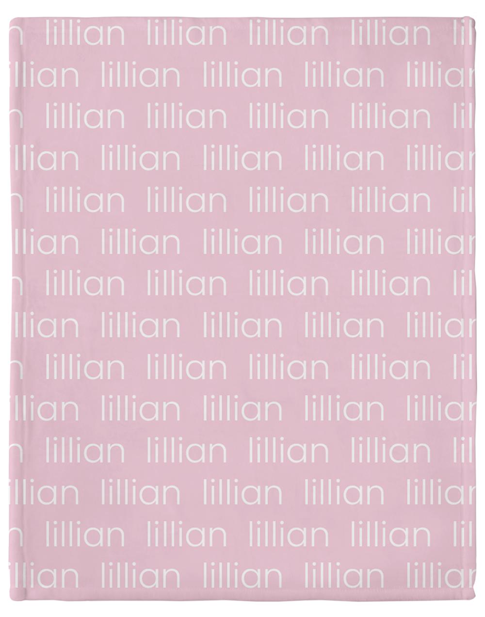 Lillian Pink Personalized Minky Blanket