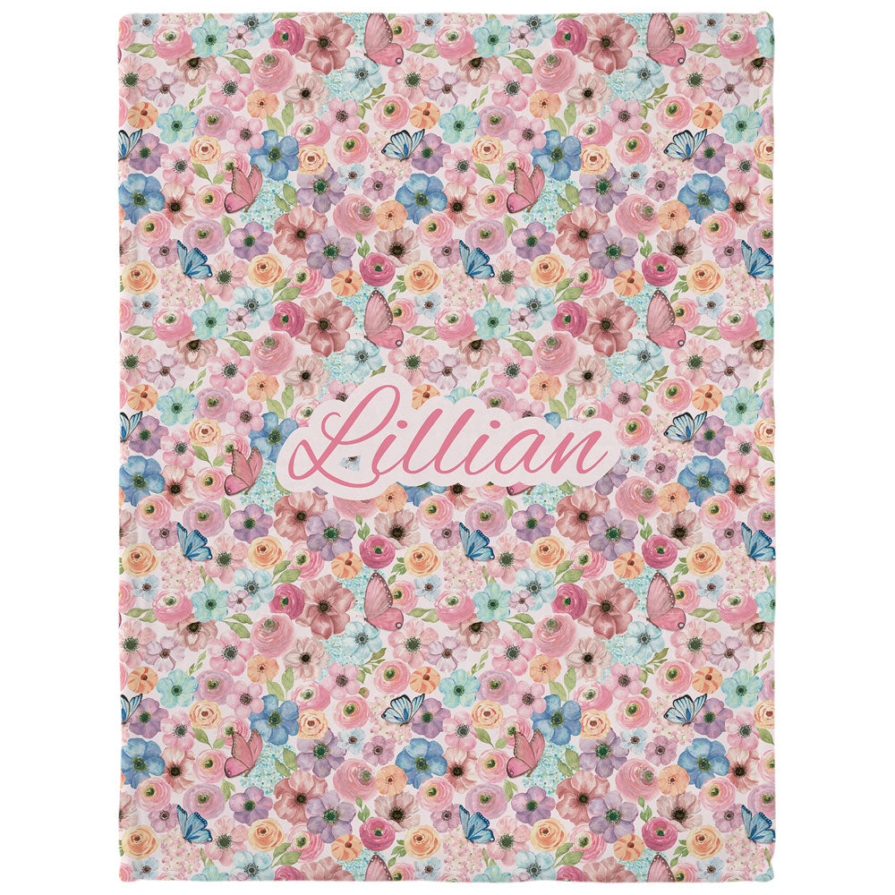 Lillian's Garden Personalized Minky Blanket