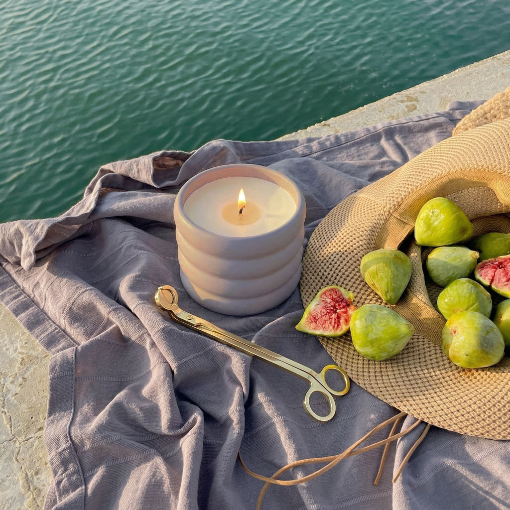 Ceramic Candle & Wick Trimmer Set