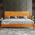 Panthera Solid Wood Bed Frame With Headboard