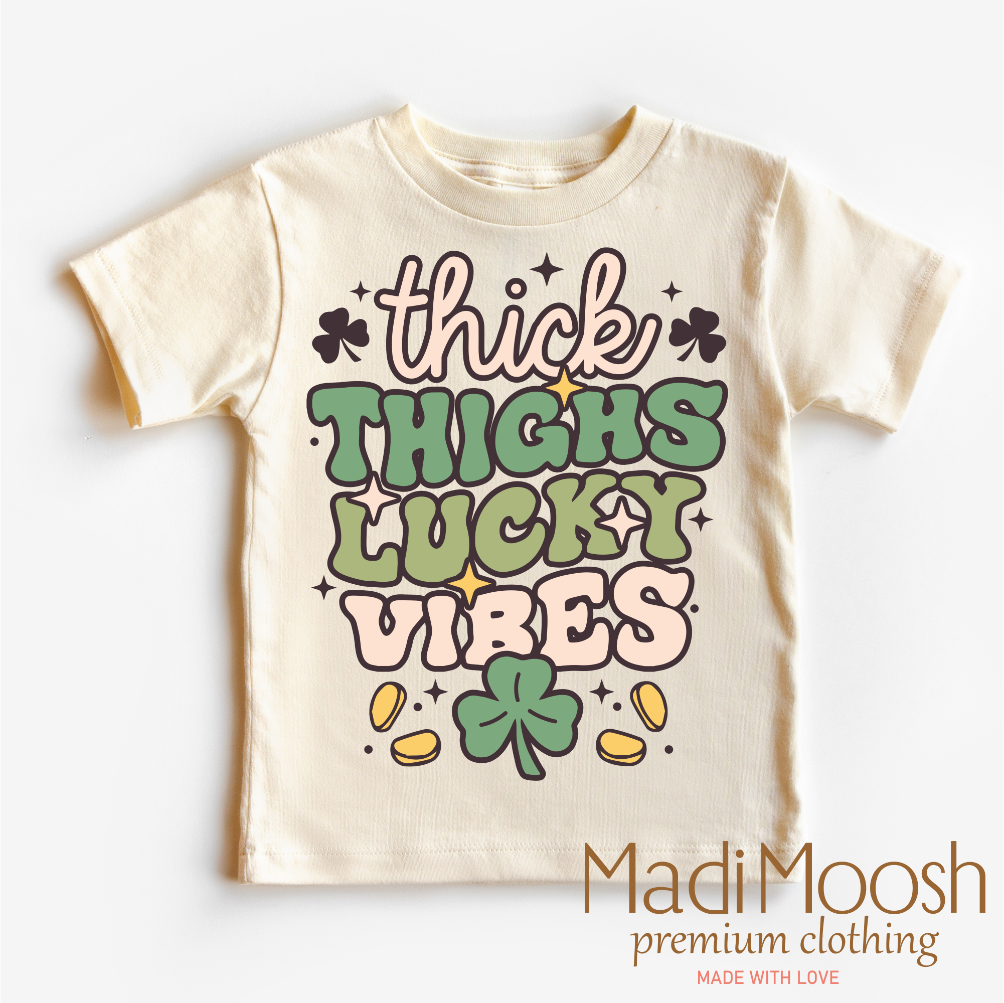 Thick Thighs Lucky Vibes St. Patrick's Day Shirt - St. Patrick's Day Tee