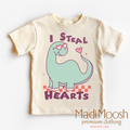 I Steal Hearts Dinosaur Valentine's Day Shirt - Valentine Tee