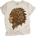 Leopard Print Indian Chief Head Shirt - Printed On Comfort Colors