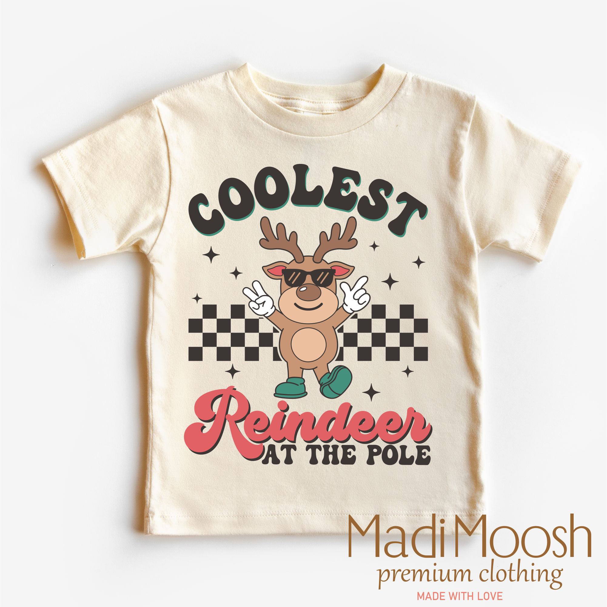 Coolest Reindeer At The Pole Christmas Shirt - Christmas Tee