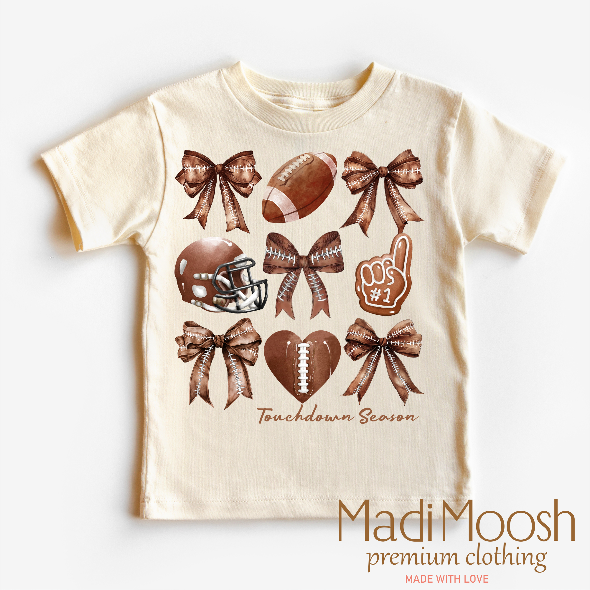 Football And Bows Girls Shirt - Football Tee