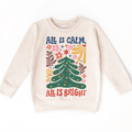 Boho All Is Calm All Is Bright Christmas Shirt -  Long Sleeve Tees & Sweatshirts
