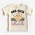 One Cute Chick Easter Shirt - Girls Retro Easter Tee