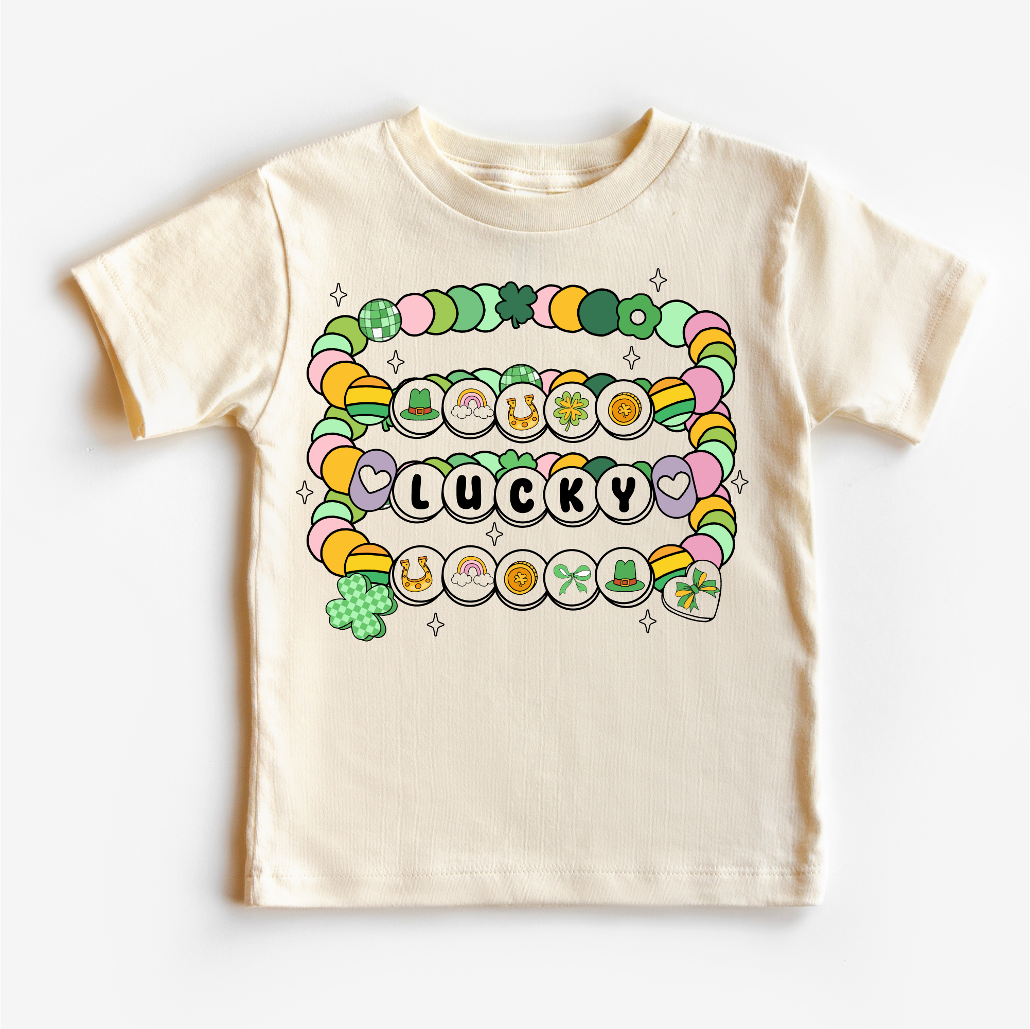 St. Patrick's Day Friendship Bracelet Shirt - Girls Lucky Tee