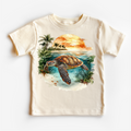 Retro Sea Turtle Watercolor Ocean Scene Shirt - Kids Tee