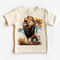 Retro Lion Jungle Watercolor Nature Scene Shirt - Kids Tee