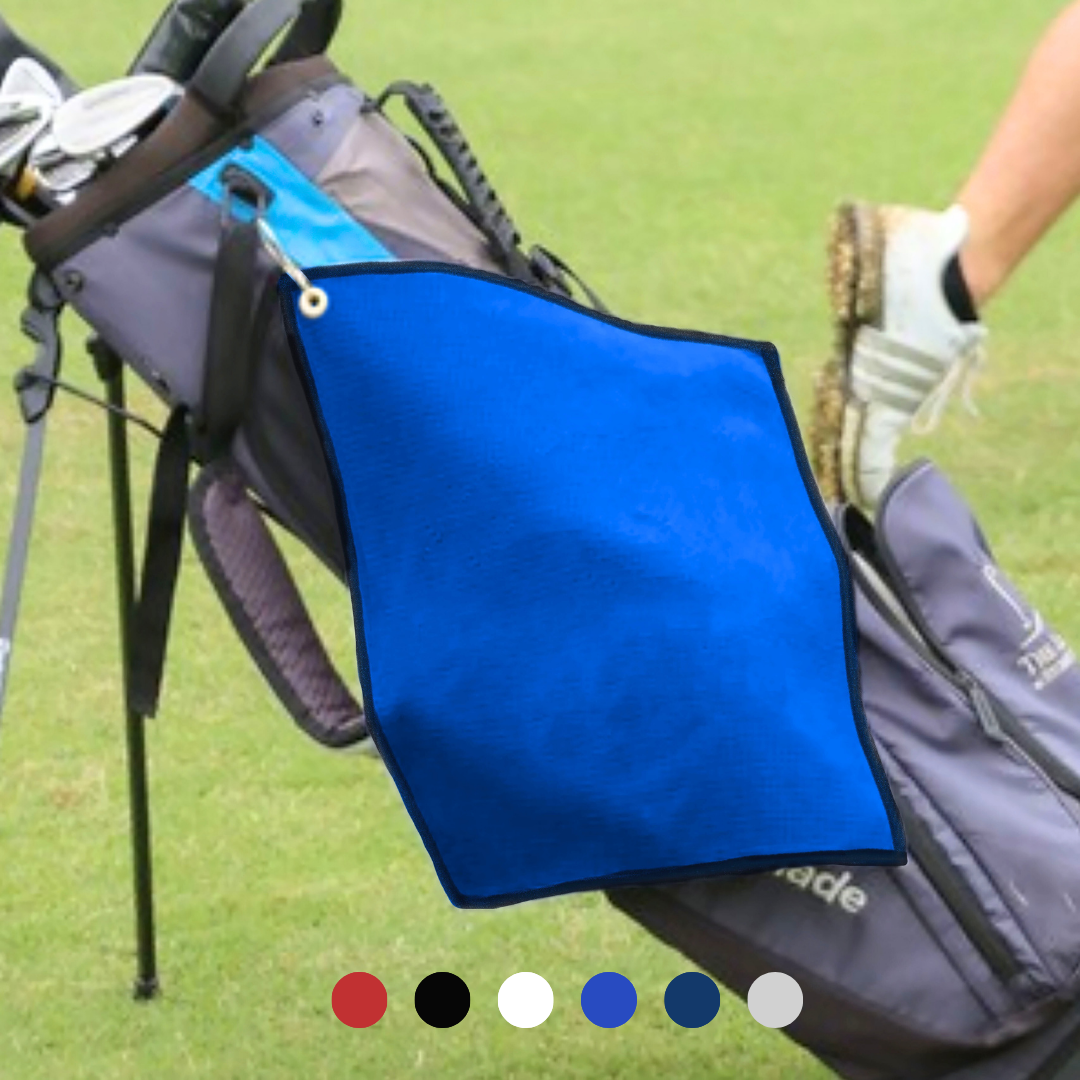 Small Microfiber Waffle Golf Towel: Corner Grommet & Hook Pack of 3