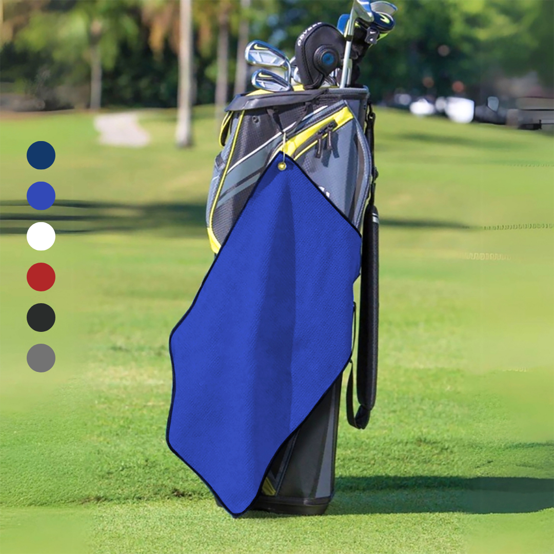 Medium Microfiber Waffle Golf Towel: Corner Grommet & Hook Pack of 2