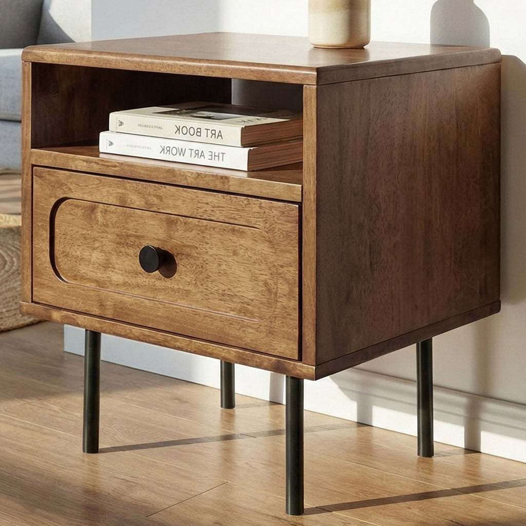 Savana Solid Wood Single-Drawer Nightstand