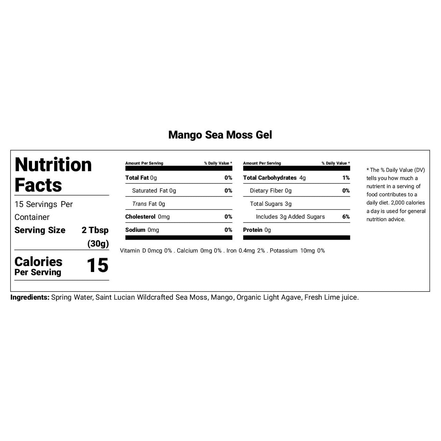 Sea Moss Gel - Mango Flavor 16oz