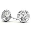 3.00 CTW Lab Grown Diamond Bezel Martini Stud Earrings in 14K White or Yellow Gold