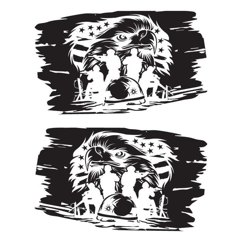 Battlefield Soldiers Rear Window Jeep Graphic