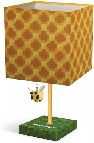 Minecraft Yellow Bee Nest Block Desk Lamp with 3D Bee Puller