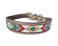 Epic Padded Leather Dog Collar with Beaded Design N