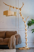 Maple Twist Floor Lamp Art- "CRESCENT"