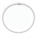 VVS1 Moissanite S925 & 14K Tennis Chain Iced Out Necklace and Bracelet, 6–26 Inch, 2–6.5mm Round Cut D-Grade Certified Moissanite, Sterling Silver White Gold Plated, Hypoallergenic Hip Hop Jewelry