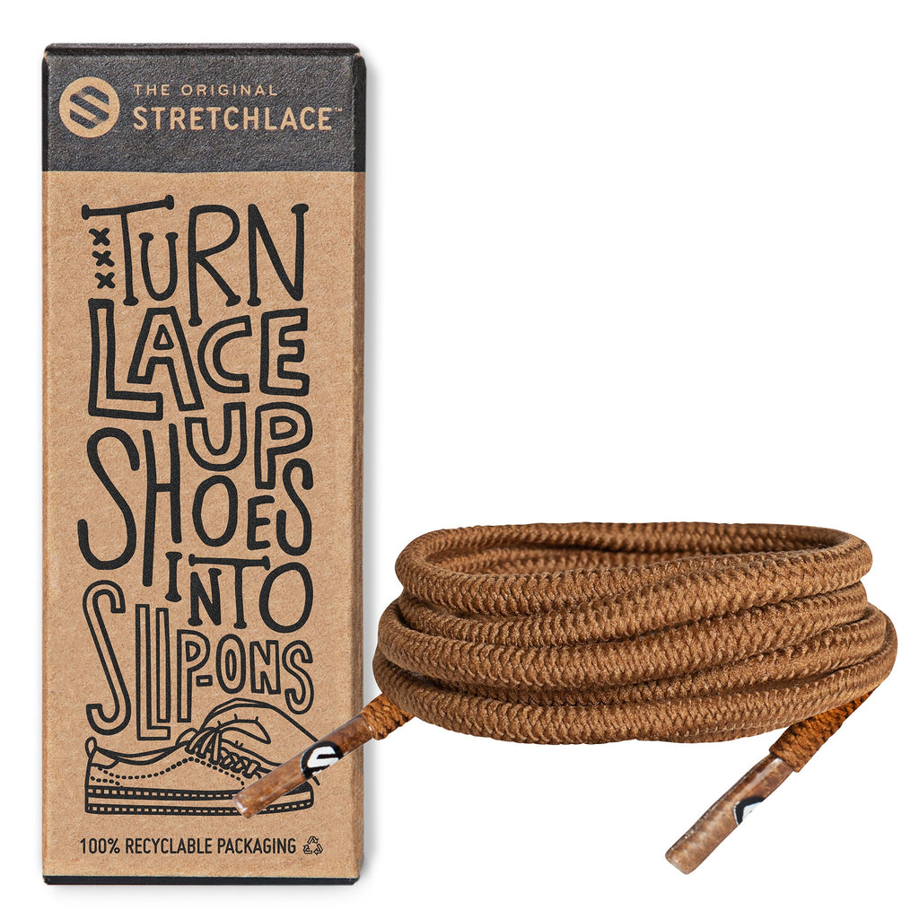 Light Brown Round Elastic Stretch Shoe Laces