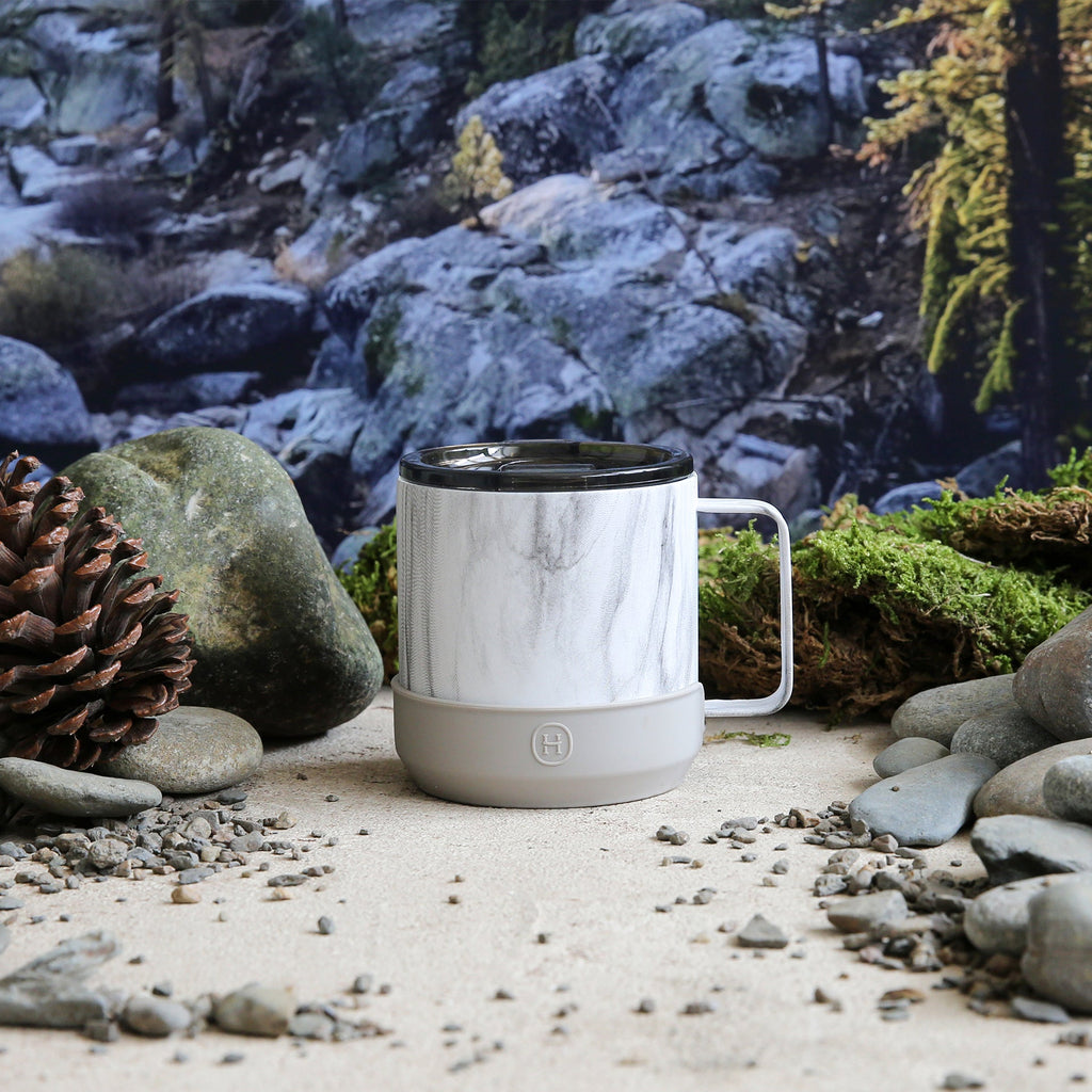 White Marble Camp Mug - Eucalyptus 10 OZ