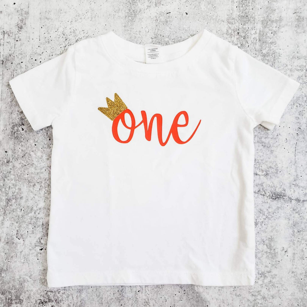 ONE Year Old Short Sleeve Baby Bodysuit